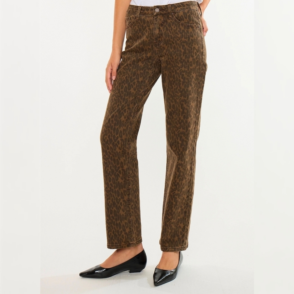 KanCan High Rise Leopard Jeans